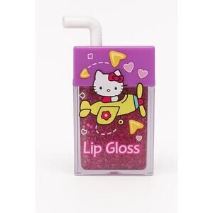 Cute Cat Lip Gloss Juice Box Pink Glitter Bin Z